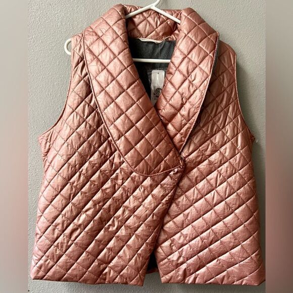 SOFT SURROUNDINGS Snowline Metallic Puffer Vest Women’s Size L~NWT - Picture 3 of 7